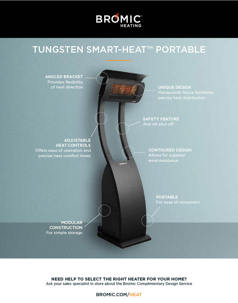 Bromic Heating - Tungsten Smart- Heat Portable Freestanding Heater- Liquid Propane