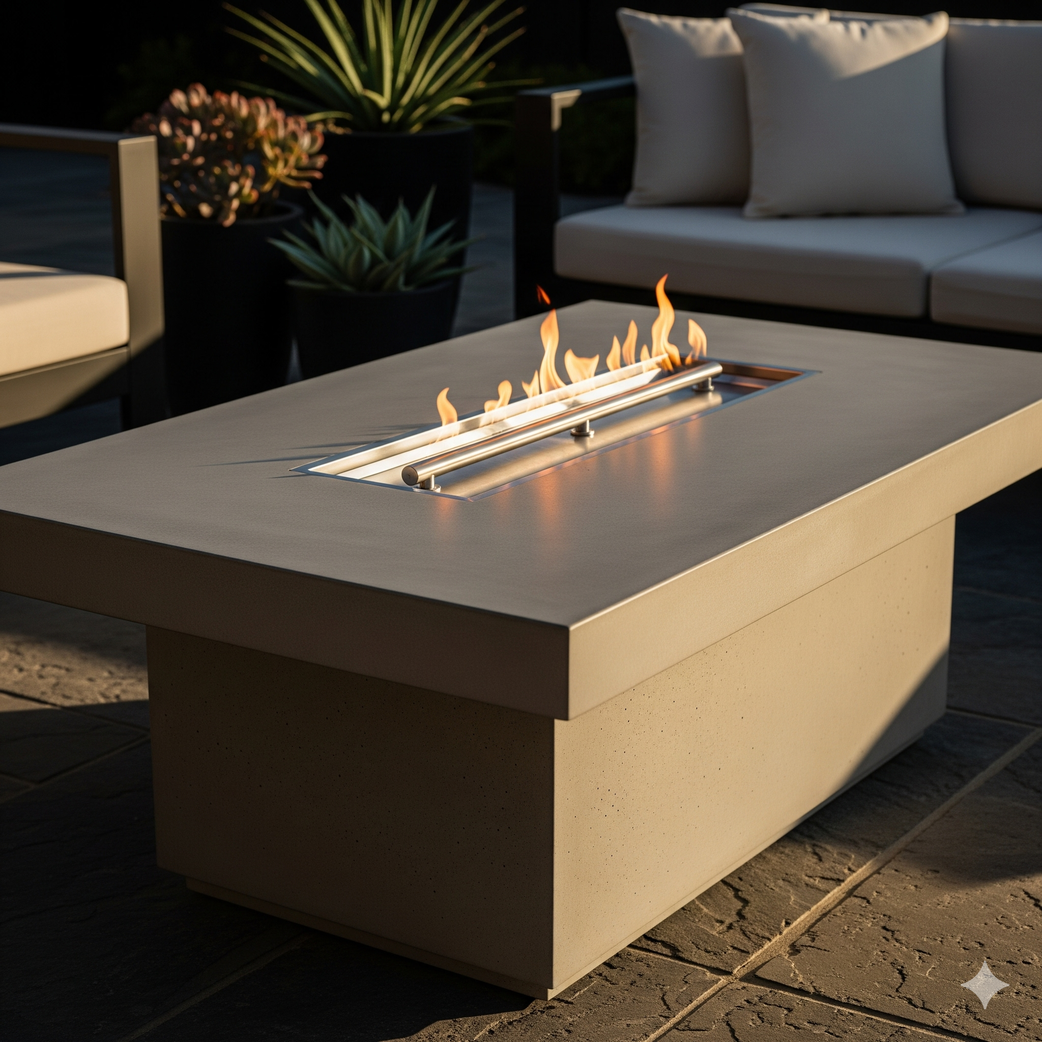 Tavola 72 Concrete Gas Fire Pit Table