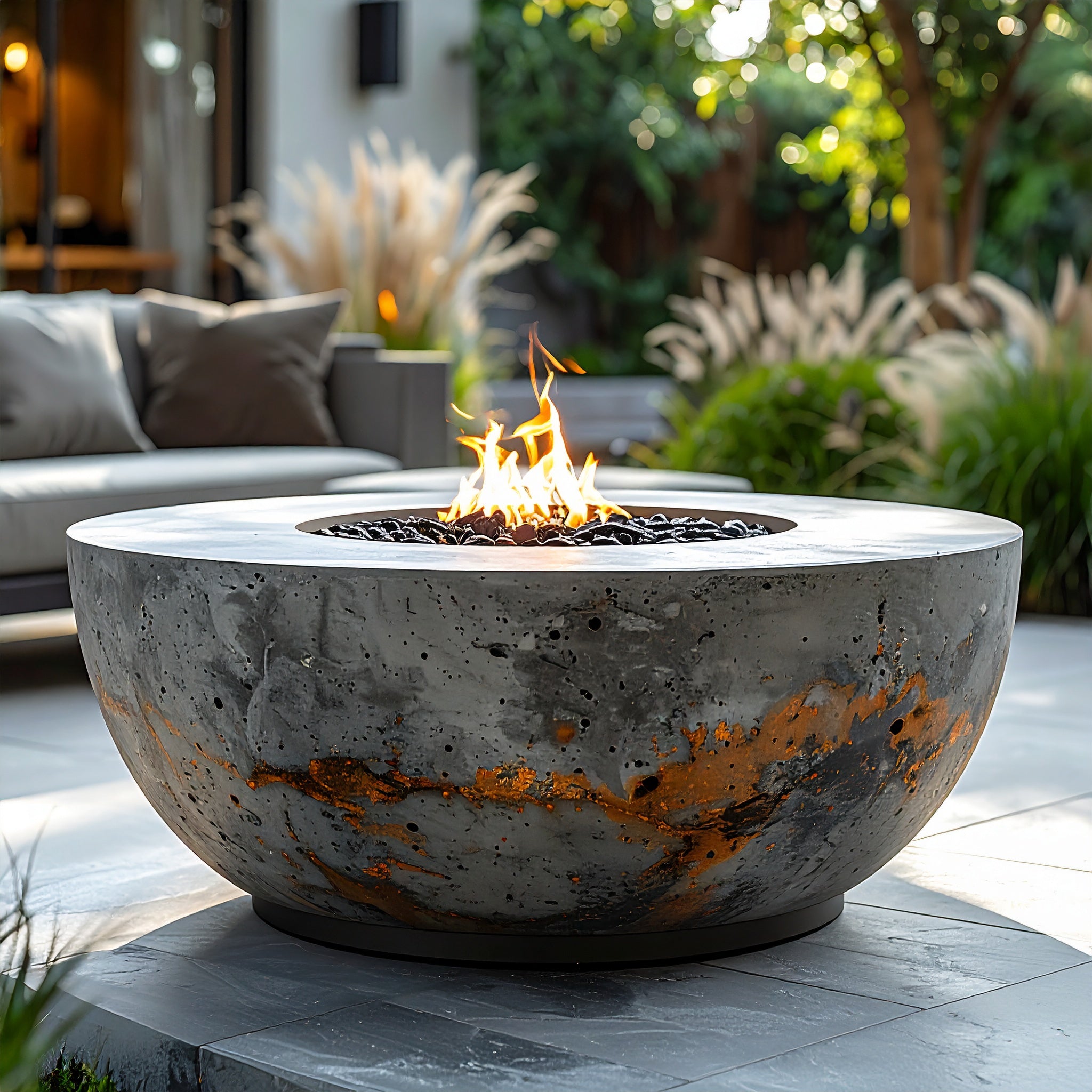 Tavola 72 Concrete Gas Fire Pit Table