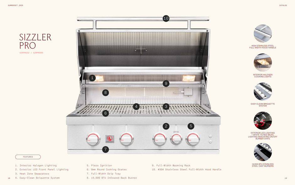 Sizzler Pro – Commercial-Grade Built-In Grill 32 inch