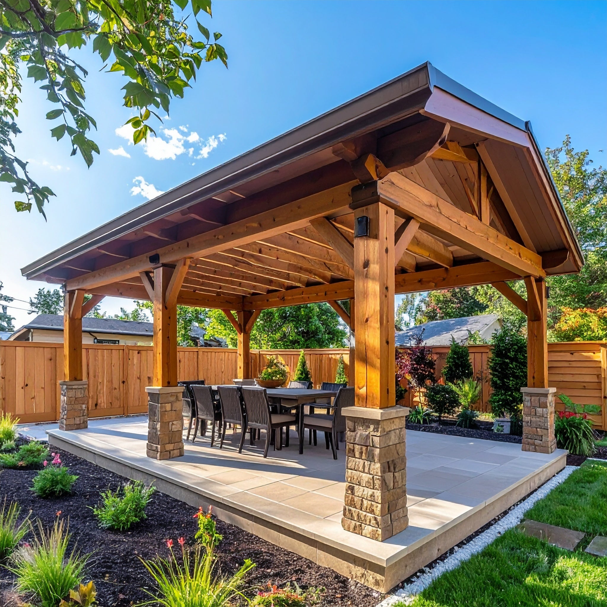 12′ × 14′ Meridian Wooden Pergola (Gazebo)