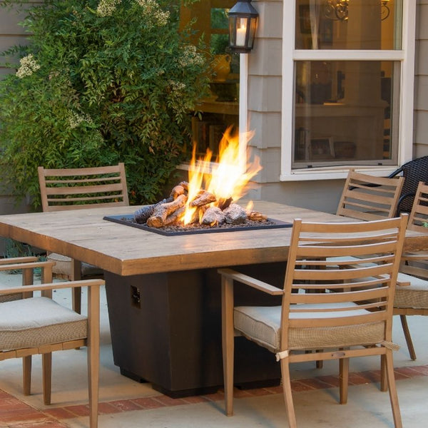 Reclaimed Wood Cosmopolitan Square Dining Firetable by American Fyre Designs