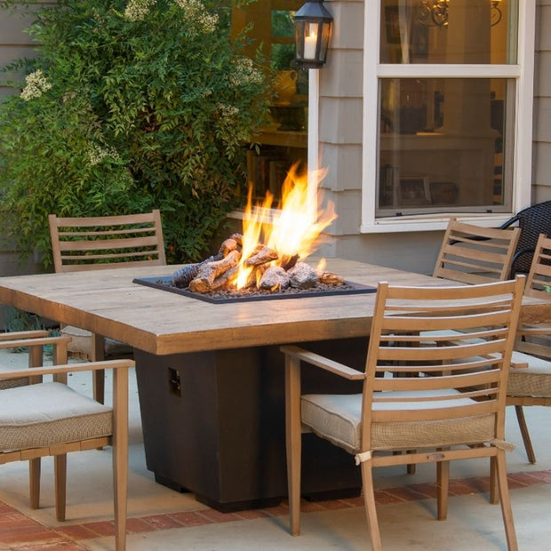 Reclaimed Wood Cosmopolitan Square Dining Firetable by American Fyre Designs