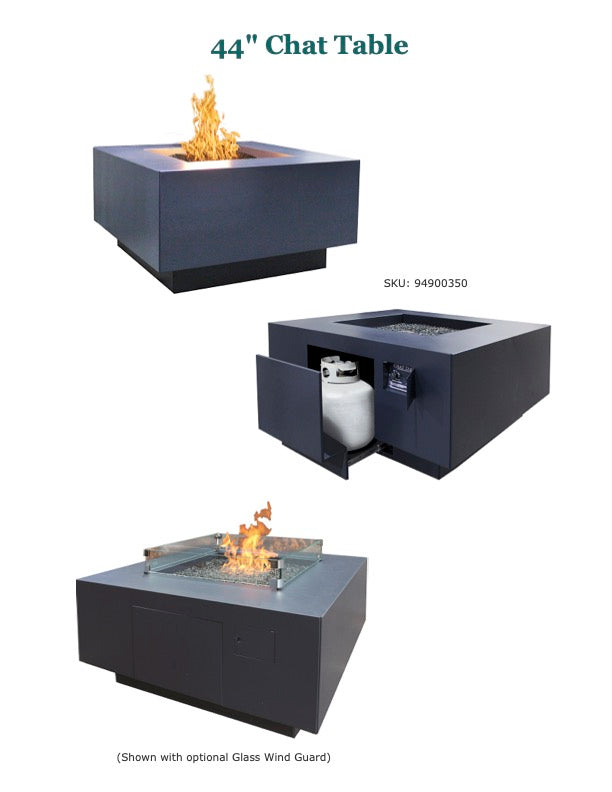 Fire Garden 44-Inch Chat Table Gas Fire Pit