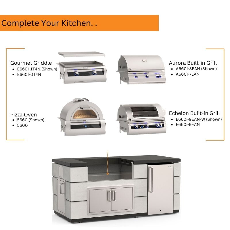 Fire Magic Contemporary Outdoor Kitchen Island Bundles for 30