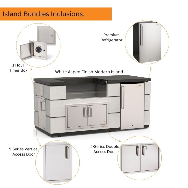 Fire Magic Contemporary Outdoor Kitchen Island Bundles for 30