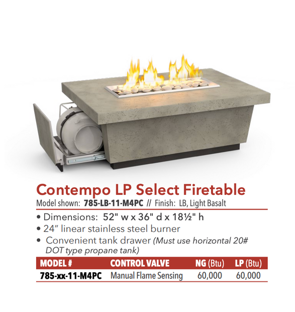 Contempo LP Select Firetable – Chat Height