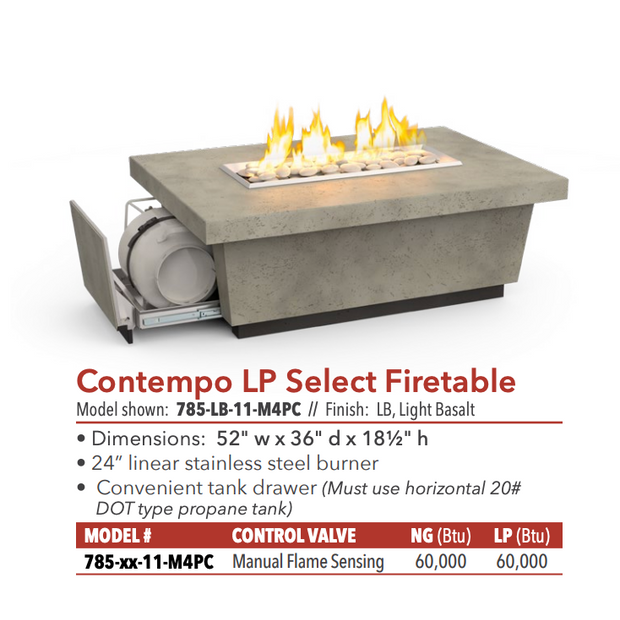 Contempo LP Select Firetable – Chat Height