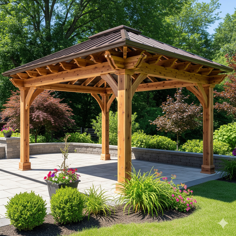 12′ × 14′ Meridian Wooden Pergola (Gazebo)